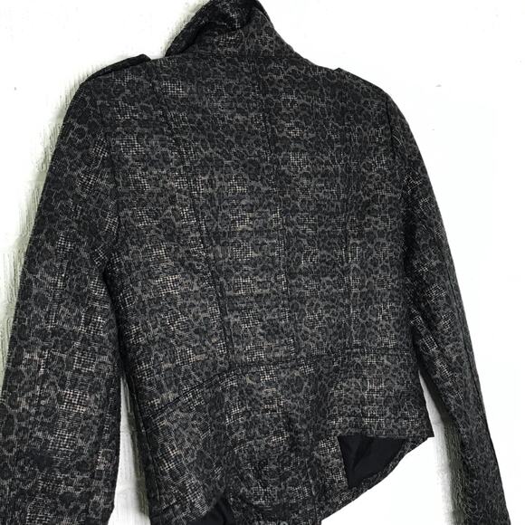 We The Free Size 4 Pop Moto Leopard Print Jacket Animal Zippered Brown Red Boho - Picture 6 of 8